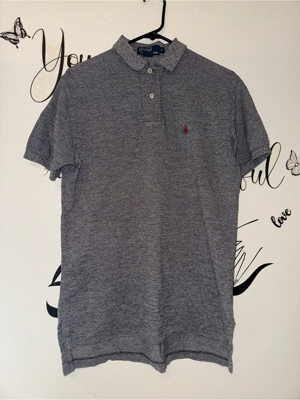 Ralph Lauren Gray Polo with Maroon Pony Logo - Picture 2 of 8